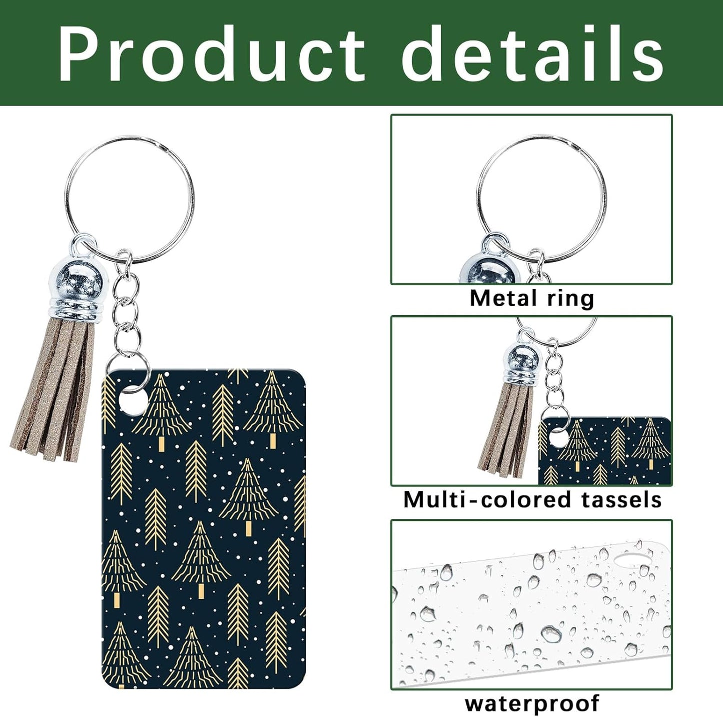 160pcs DIY Sublimation Keychain Kit – Metal Blanks, Tassels & Rings for Custom Photo Gifts